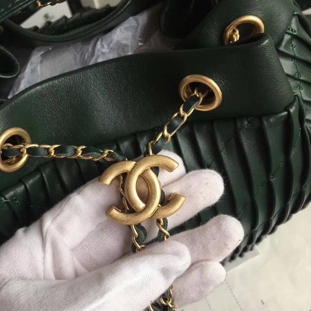 Chanel Sheepskin Leather Shoulder Bag 3326 Green