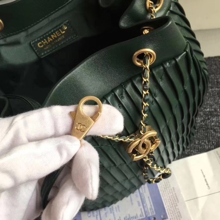 Chanel Sheepskin Leather Shoulder Bag 3326 Green