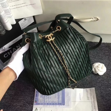 Chanel Sheepskin Leather Shoulder Bag 3326 Green