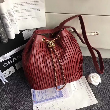 Chanel Sheepskin Leather Shoulder Bag 3326 Red