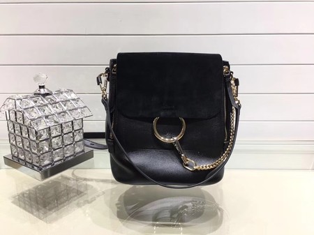 Chloe Mini Faye Backpack Calfskin C4756 Black