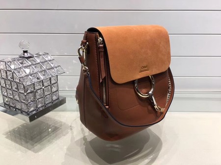 Chloe Mini Faye Backpack Calfskin C4756 Brown