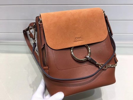 Chloe Mini Faye Backpack Calfskin C4756 Brown