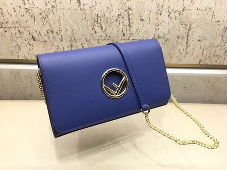 Fendi KAN I F Shoulder Bag Original Leather F3326 Blue