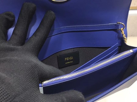 Fendi KAN I F Shoulder Bag Original Leather F3326 Blue