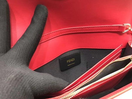 Fendi KAN I F Shoulder Bag Original Leather F3326 Red