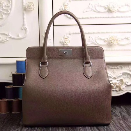 Hermes Toolbox Bag Original Togo Leather H3259 Grey