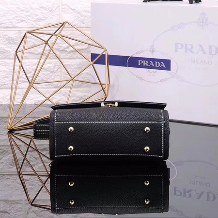 Prada Shoulder Bag Calfskin Leather P7397 Black