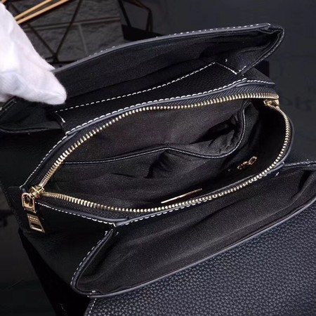 Prada Shoulder Bag Calfskin Leather P7397 Black