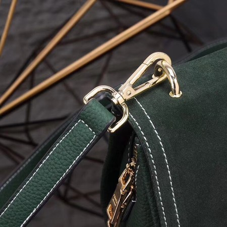 Prada Shoulder Bag Calfskin Leather P7397 Green