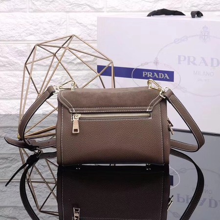 Prada Shoulder Bag Calfskin Leather P7397 Khaki