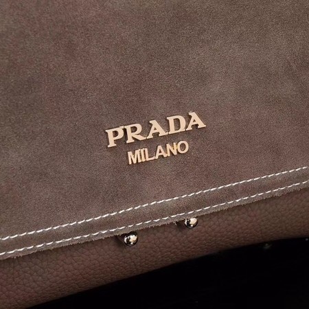 Prada Shoulder Bag Calfskin Leather P7397 Khaki