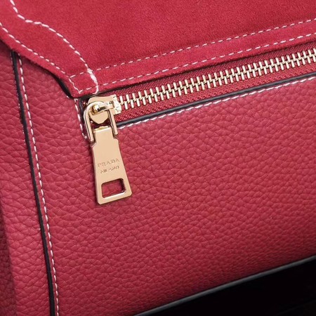 Prada Shoulder Bag Calfskin Leather P7397 Red