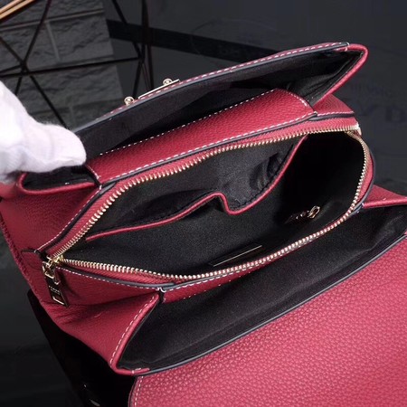 Prada Shoulder Bag Calfskin Leather P7397 Red