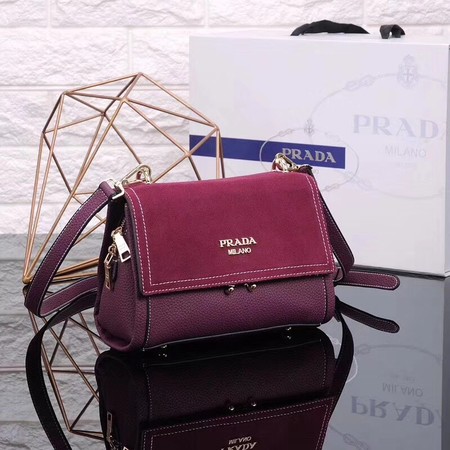 Prada Shoulder Bag Calfskin Leather P7397 Rose