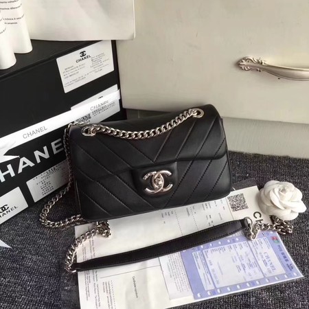 Chanel Original Lambskin Leather Flap Shoulder Bag CF3695 Black