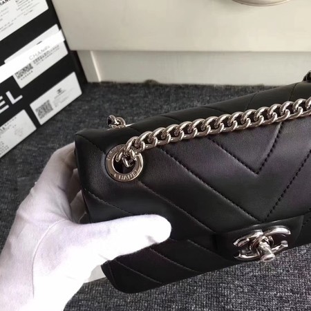 Chanel Original Lambskin Leather Flap Shoulder Bag CF3695 Black