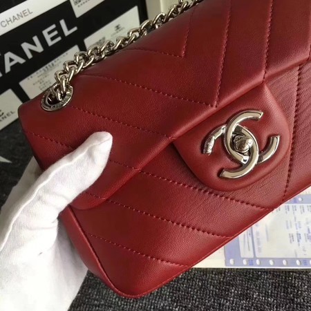 Chanel Original Lambskin Leather Flap Shoulder Bag CF3695 Red