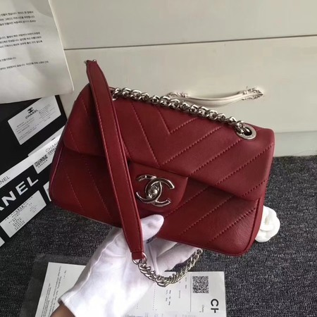Chanel Original Lambskin Leather Flap Shoulder Bag CF3695 Red