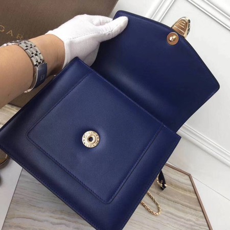 BVLGARI Original Calfskin Leather Tote Bag 3781 Blue