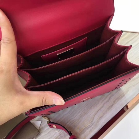 BVLGARI Original Calfskin Leather Tote Bag 3784 Red