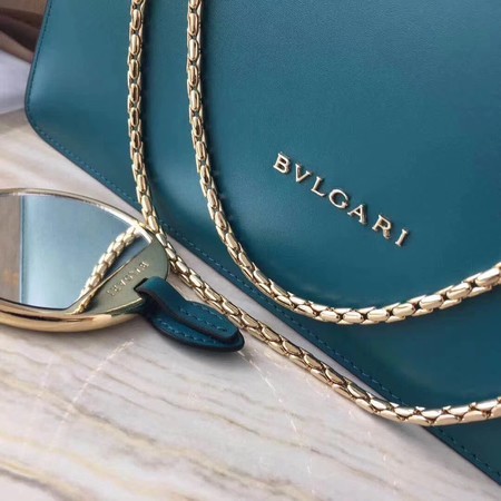 BVLGARI Serpenti Forever Calfskin Leather Shoulder Bag 3779 Blue