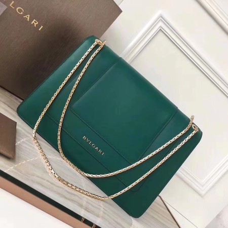 BVLGARI Serpenti Forever Original Calfskin Leather Shoulder Bag 3780 Green