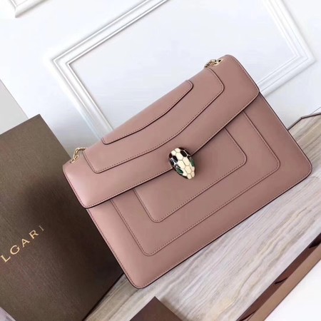 BVLGARI Serpenti Forever Original Calfskin Leather Shoulder Bag 3780 Pink