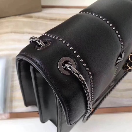 BVLGARI Serpenti Forever Original Calfskin Leather Shoulder Bag 3788 Black