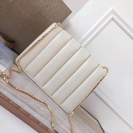 BVLGARI Serpenti Forever Original Calfskin Leather Shoulder Bag 3789 Offwhite