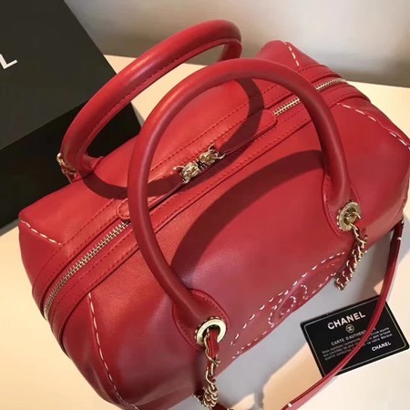 Chanel Calfskin Leather Tote Bag 92239 Red