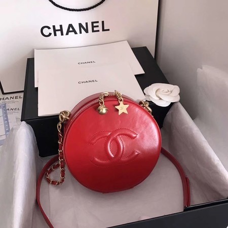 Chanel Planet Shoulder Bag Original Calfskin Leather A93807 Red