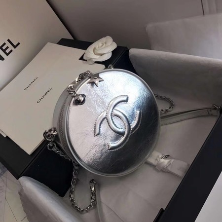 Chanel Planet Shoulder Bag Original Calfskin Leather A93807 Silver