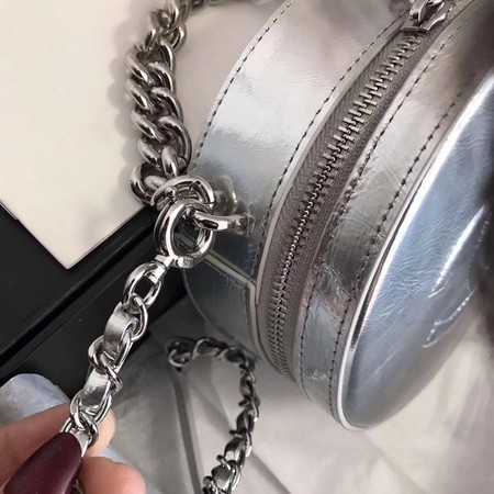 Chanel Planet Shoulder Bag Original Calfskin Leather A93807 Silver