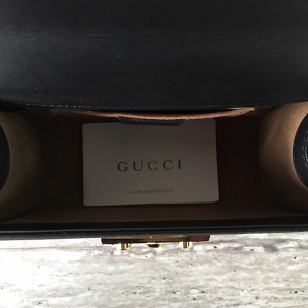 Gucci Padlock Calfskin Leather Shoulder Bag 432182 Black