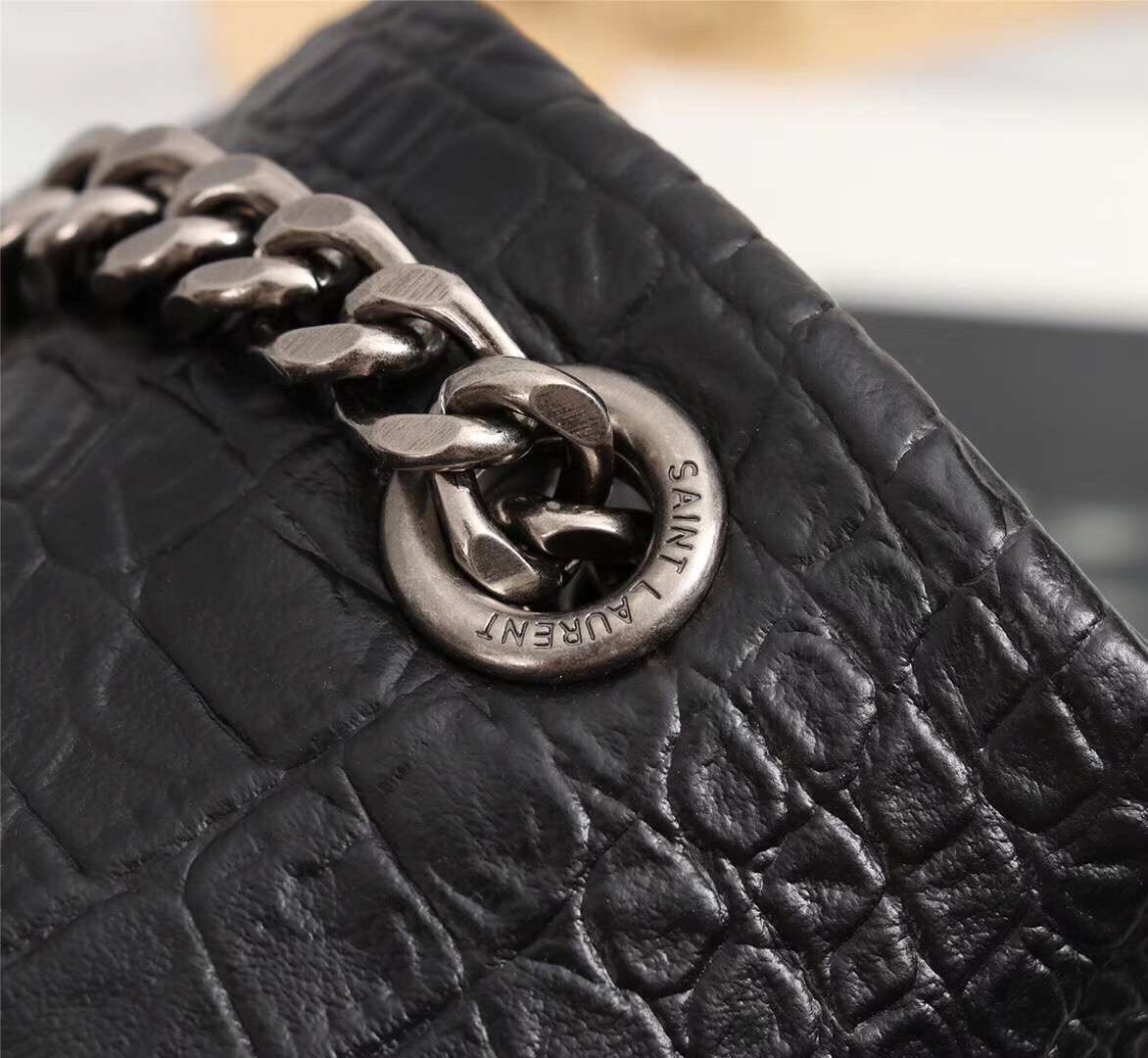 Yves Saint Laurent Calfskin Leather Tote Bag 464679 black