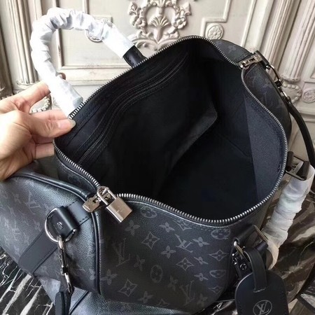 Louis Vuitton Monogram Eclipse Canvas KEEPALL 41418 LF Black