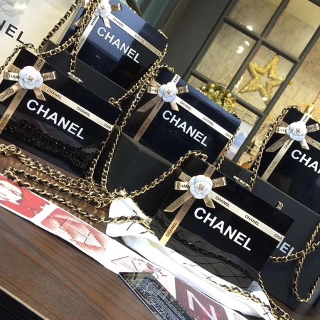 Chanel CC gift box clutch long cross body bag 14533 black