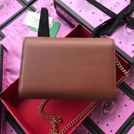 Gucci Calfskin Leather Shoulder Bag 401232 Coffee