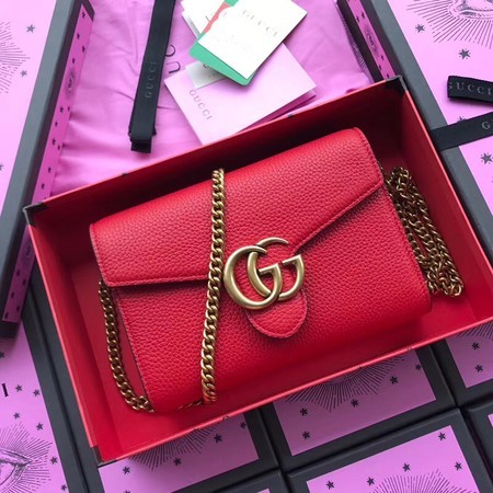 Gucci Calfskin Leather Shoulder Bag 401232 Red