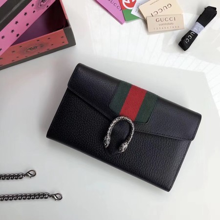Gucci Calfskin Leather Shoulder Bag 481377 Black