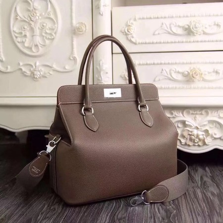 Hermes Toolbox Togo Bag Original Leather 3259 Dark Grey