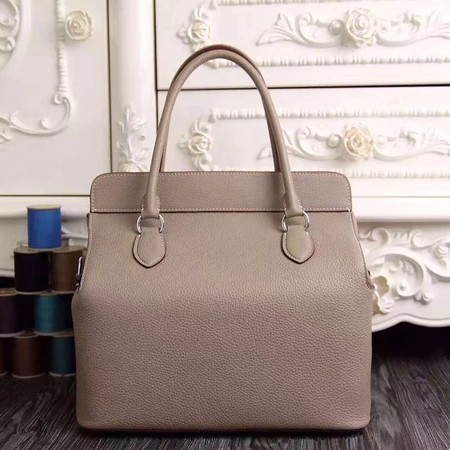 Hermes Toolbox Togo Bag Original Leather 3259 Light Grey