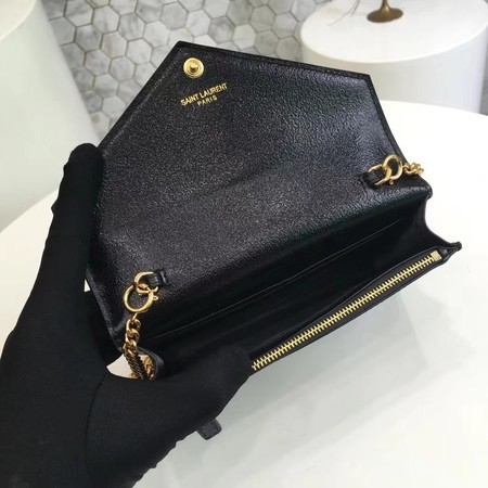Yves Saint Laurent Original Calfskin Leather Shoulder Bag 2822 Black