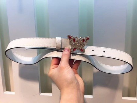 Gucci 25MM Leather Belt 414519 White