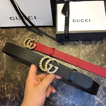 Gucci 30MM Leather Belt 414524 Red&Black