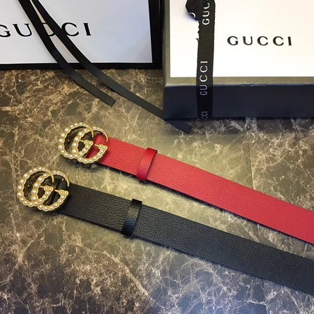 Gucci 30MM Leather Belt 414524 Red&Black