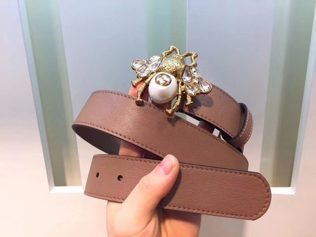 Gucci 35MM Leather Belt 414520 Apricot