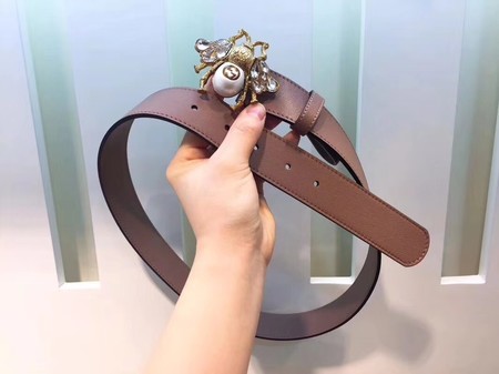 Gucci 35MM Leather Belt 414520 Apricot