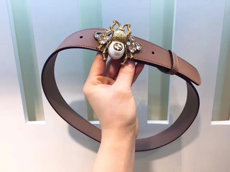 Gucci 35MM Leather Belt 414520 Apricot